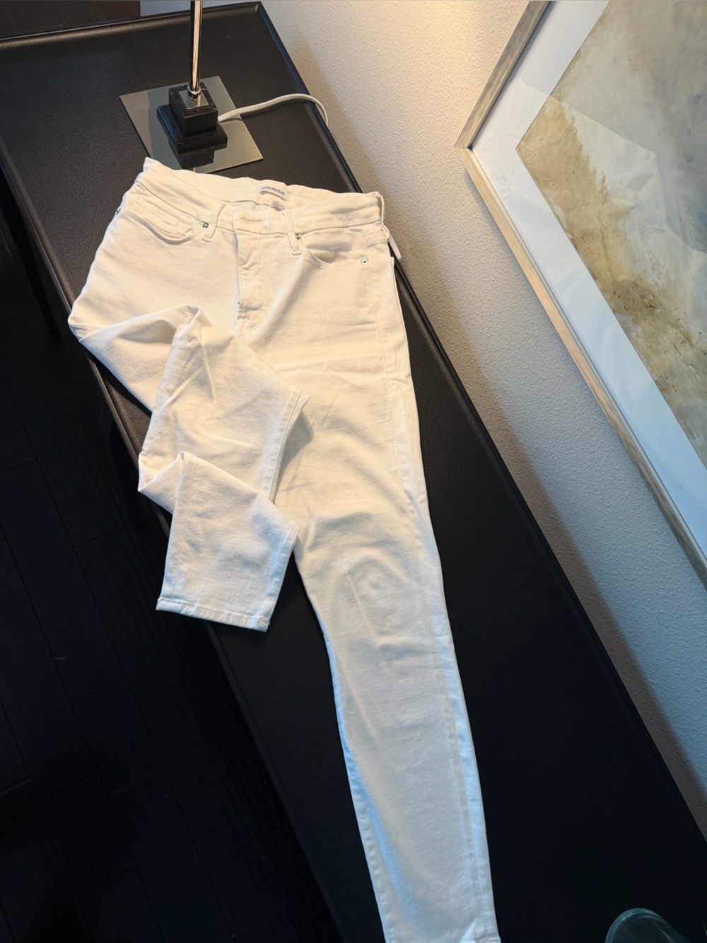 Good American White Ankle Crop Slim Jeans